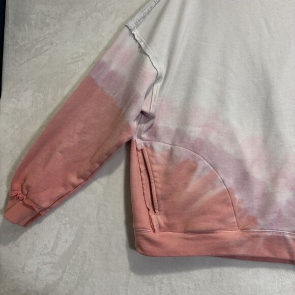 FP Movement Free People Pink Ombré Crew Oversized Sweatshirt Pockets Size Small - Picture 3 of 16